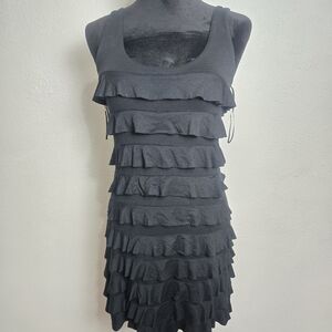 Express Black Ruffle Tier Sleeveless Dress